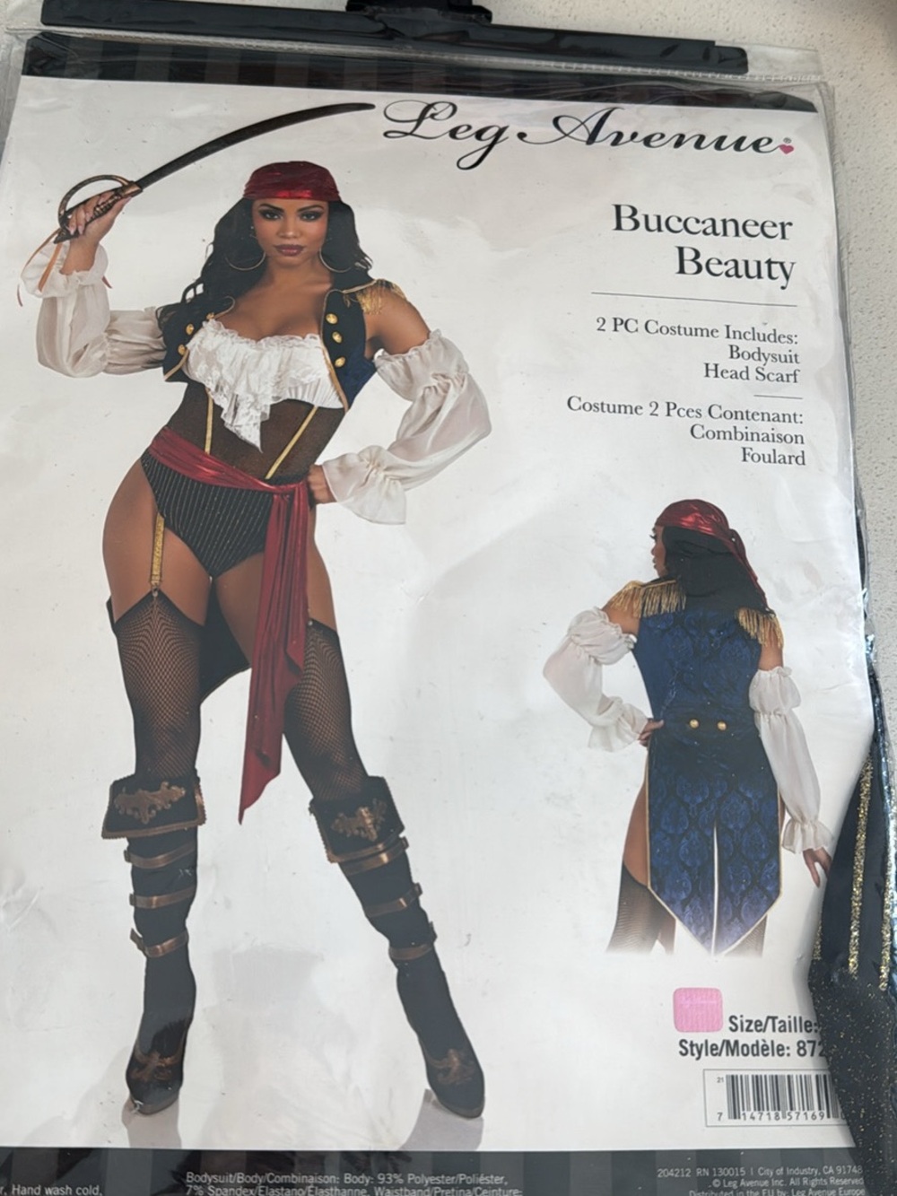 Leg Avenue Buccaneer Beauty Pirate Costume - Red, Navy & Gold